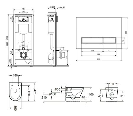Комплект 9 в 1 Lavinia Boho Relfix Biore Compacto Rimless 97010051, артикул 97010051