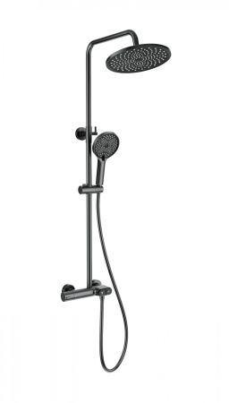 Душевая система с термостатом WONZON & WOGHAND MUSE Corno, Темный графит (WW-B2091-A-BGG), артикул WW-B2091-A-BGG