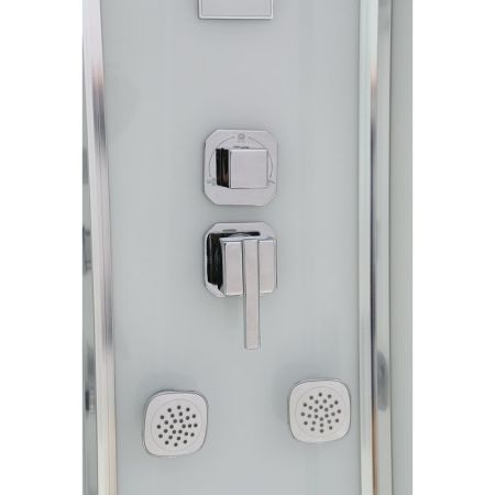 Душевая кабина Black&White Galaxy G5503-100х100 с гидромассажем профиль Серебристый хром задняя стенка Белая
