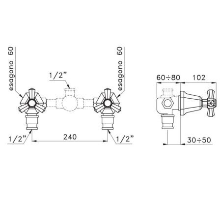 Stella Eccelsa Встраиваемый смеситель для душа 3292TR без переключателя, цвет: золото 24К