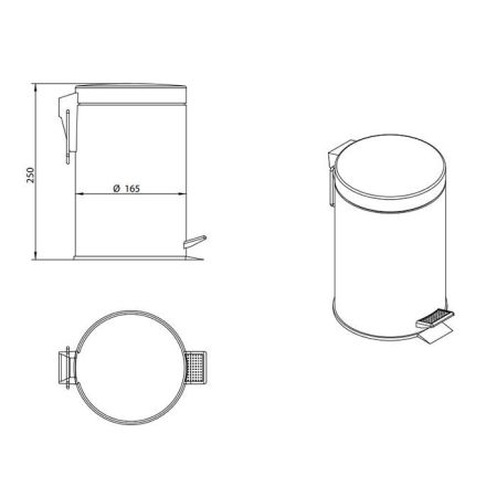 BONGIO HOTELERIE Ведро с крышкой Ø165х250 мм., цвет матовое розовое золото, артикул 04102AM00