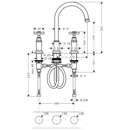 AX Montreux Смеситель для раковины , цвет шлифованный черный хром, артикул 16513340