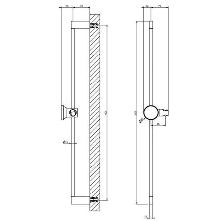 GESSI ORIGINI Штанга для душа 835 мм., цвет Finox Brushed Nickel, артикул 66144#149
