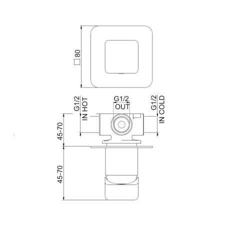 Смеситель для душа встраиваемый Webert ONE-X OX880101015, хром, артикул OX880101015