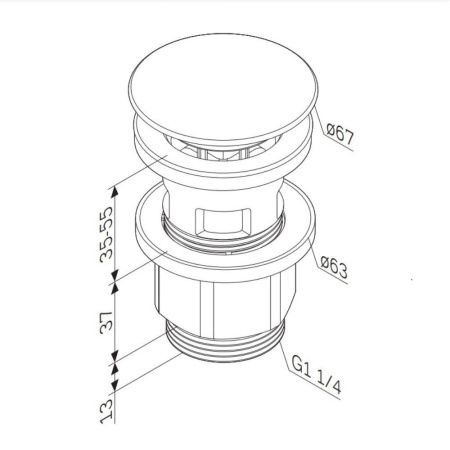 F0700P33 донный клапан, нажимной, белый, шт. F0700P33 донный клапан, нажимной, белый, шт.