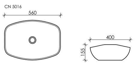 Умывальник чаша накладная овальная Element 560*400*155мм CN5016