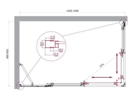 Душевой уголок BELBAGNO LUCE-AH-21 арт. LUCE-AH-21-120/80-P-Cr, артикул LUCE-AH-21-120/80-P-Cr