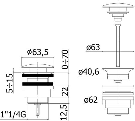 Донный клапан Paffoni ZSCA050BO, артикул ZSCA050BO