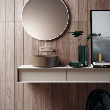 Kerasan  Oke Раковина накладная круглая 40хH15 см, без отв под смеситель, цвет: bruno matte