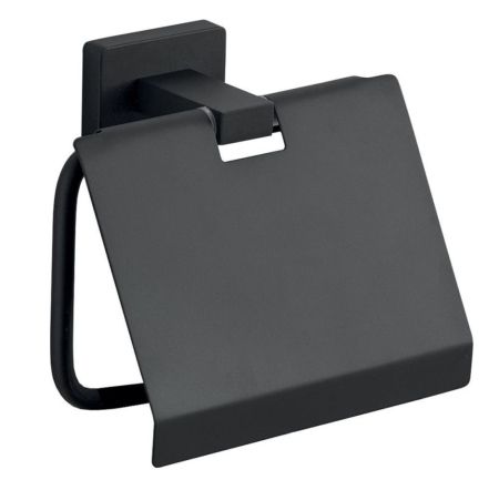 Gedy Atena, бумагодержатель с крышкой, цвет черный матовый, артикул 4425(14)