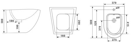Биде Timo Kulo TK-402 Белое, артикул TK-402
