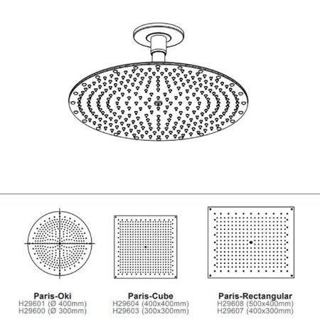 BOSSINI PARIS-OKI Верхний душ Ø 400 mm - потолочный кронштейн 150 mm, цвет: хром BOSSINI PARIS-OKI Верхний душ Ø 400 mm - потолочный кронштейн 150 mm, цвет: хром