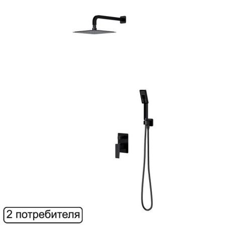 Система для душа скрытого монтажа OMNIRES PARMA SYSPM10BL (черная BLM), артикул SYSPM10BL