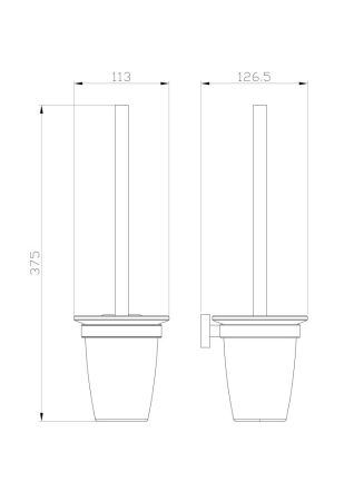 Туалетный ершик в комплекте WONZON & WOGHAND GRAFFITY, Брашированное золото (WW-9329-BG)
