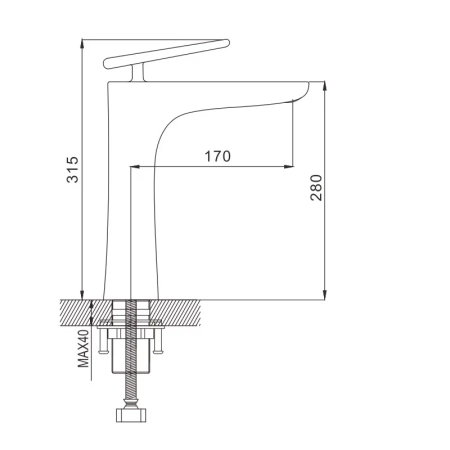 Смеситель для раковины высокий Rose R16F R1611F, белый/хром