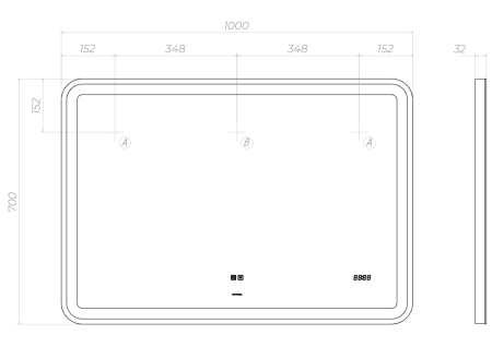 Зеркало VIGO Grani(Bora) Luxe z.GRI.100.Luxe, 100 см, артикул z.GRI.100.Luxe