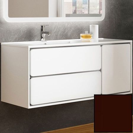 Тумба с раковиной SanVit Бруно-2 120 L kbruno2120 в цвете Ral подвесная Шоколад, артикул kbruno2120