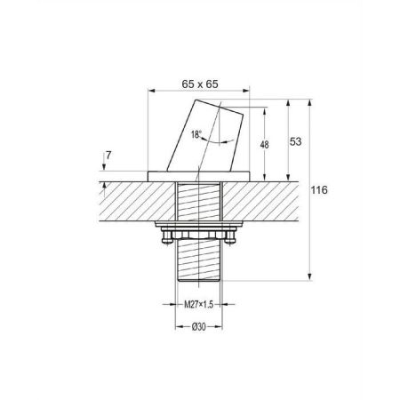 Переходник-держатель душевой лейки для ванны OMNIRES H13BL (черный), артикул H13BL