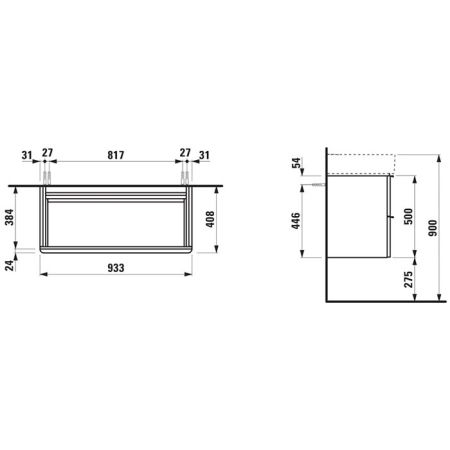 Laufen VAL Раковина 950х420х115мм с 1 отв. под смеситель, с покр. LLC, цвет: белый, артикул 8.1028.7.400.104.1