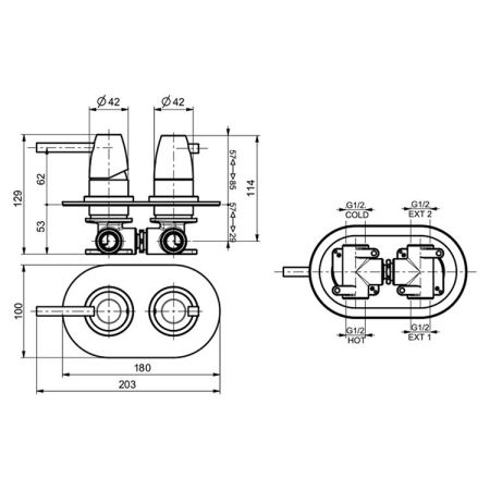 Смеситель для душа встраиваемый Webert Opera Moderna OE860101560, черный