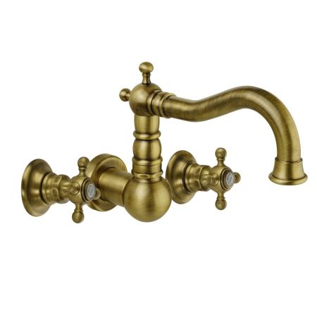 ARCADIA Смеситель для раковины скрытого монтажа настенный, бронза, артикул 18381