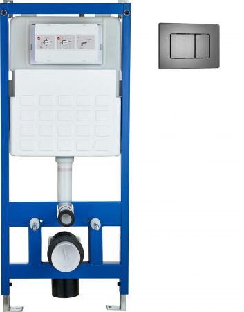 Инсталляция для унитаза CR556 с кнопкой сливного бачка CR03BS матовая сталь Cerutti SPA, артикул CR556+CR03BS