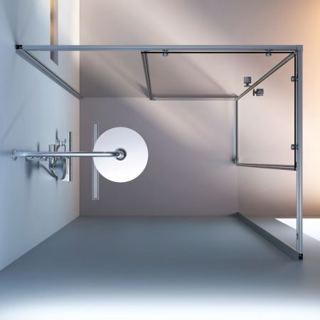 W94G-403-12090-MТ Душевое ограждение X-Joy Square Slide 120х90, мат хром, прозрачное, артикул W94G-403-12090-MТ