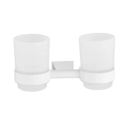 Стакан для ванной комнаты двойной Shevanik SG5722C, белый, артикул SG5722C