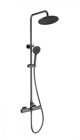 Душевая система с термостатом WONZON & WOGHAND Plate, Темный графит (WW-C3017-A-BGG), артикул WW-C3017-A-BGG