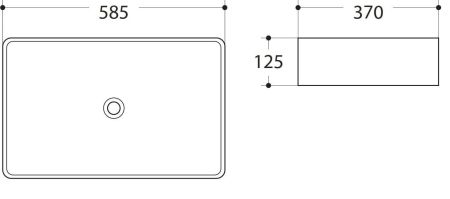 Раковина керамическая накладная AM-7655-X, цвет белый, 585х370х125, артикул AM-7655-X