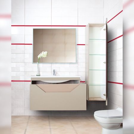 Комплект мебели для ванной Бриклаер БРАЙТОН 100B, бежевый, артикул БРАЙТОН 100B