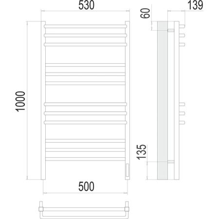 Полотенцесушитель электрический Terminus Соренто П12 50х100, артикул 4670078527196