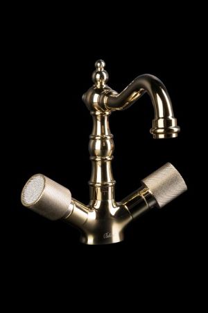 Смеситель для раковины Boheme Royal Cristal 292-RoyalCRST Золото, артикул 292-RoyalCRST