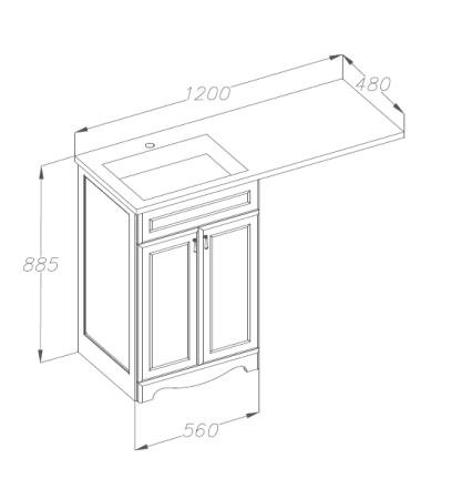 Тумба с раковиной Клио под стиральную машину Opadiris Беленый бук