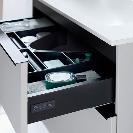 BURGBAD EqioТумба с раковиной подвесная 1020х620х490мм, керамическая раковина белая, с 1 отв под смес, ручки G0252, цвет мебели белый глянец, артикул SHBT102F2009G0252C0001*1