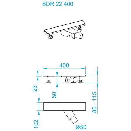 Душевой трап RGW SDR-22B (400)