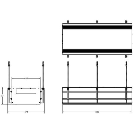 GESSI BINARIO Профиль линейный 880 мм., без подготовки под модули, цвет Black XL, артикул 61017#299