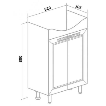 Тумба под раковину Runo Монро 55 4620750028497 Белая