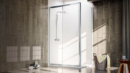 Душевой угол Veconi Rovigo RV-072, 1100х700х1900 хром, стекло прозрачное, артикул RV072-11070-01-C4