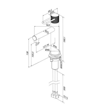 Смеситель для умывальника IDDIS Duna матовое золото (DUNMG00i01), артикул DUNMG00i01