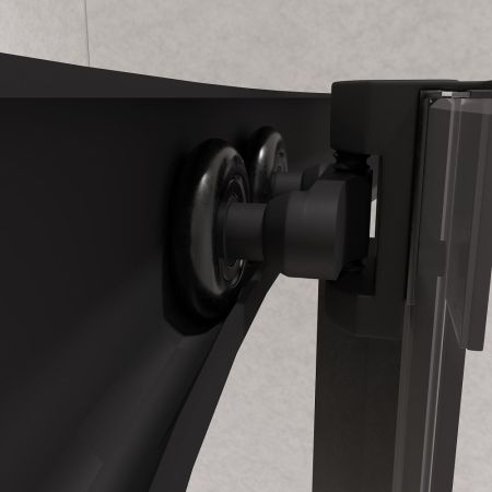 Душевой уголок полукруглый, стеклянный с раздвижными дверями на роликах - RGW PA-51B (Прозрачное, 900x900)