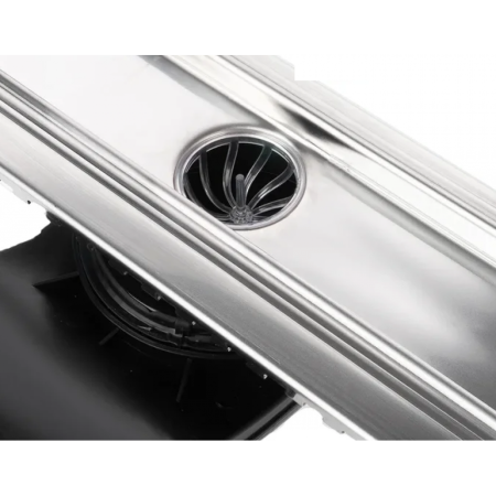 Желоб BERGES водосток В1 Antik 800, матовый хром, S-сифон D50 H60 боковой, артикул 090126