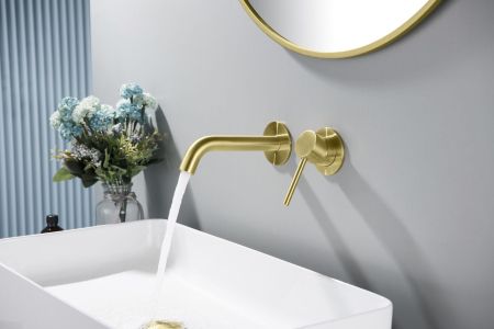 Смеситель для раковины встроенный Timo Saona 2372/17SM золото матовое, артикул 2372/17SM