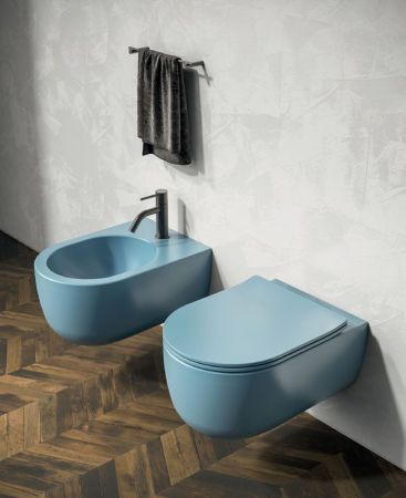 Olympia Milady, подвесное биде c крепежом, 52x37 см, цвет бирюзовый матовый, артикул MIL220133