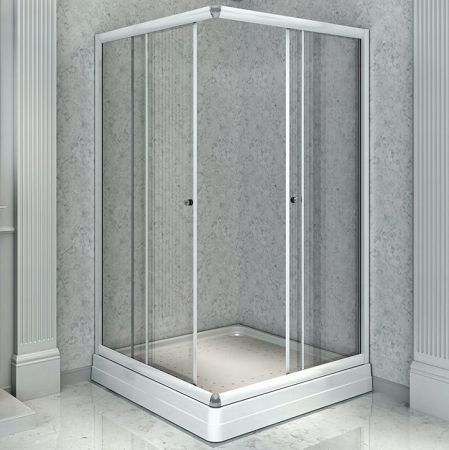 Душевой уголок Radomir 100x100 1-09-1-0-0-1190 профиль Белый стекло прозрачное
