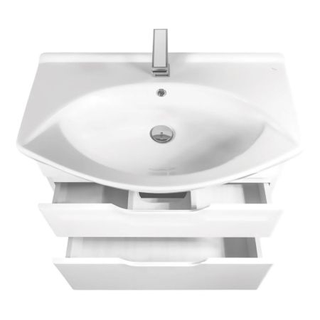 Тумба с раковиной подвесная/напольная Dreja Laguna Plus 105 см, белый, артикул 99-0108-com
