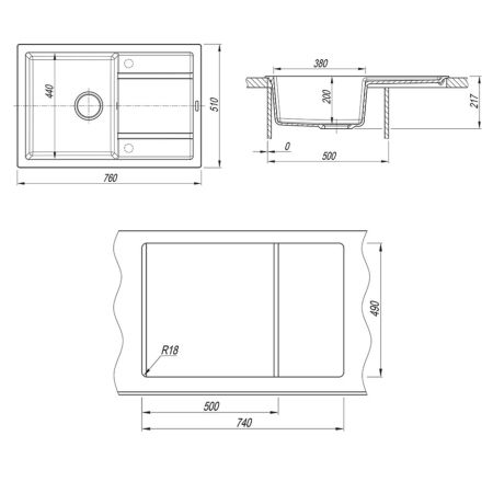 Кухонная мойка Florentina ЛИПСИ 20.160.D0760.104, бежевый, артикул 20.160.D0760.104