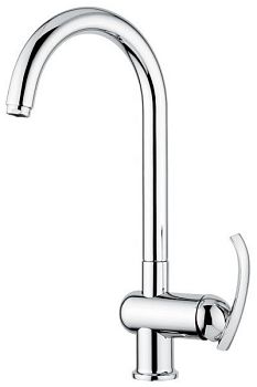Emmevi Ramses, кухонный смеситель с поворотным изливом, цвет хром