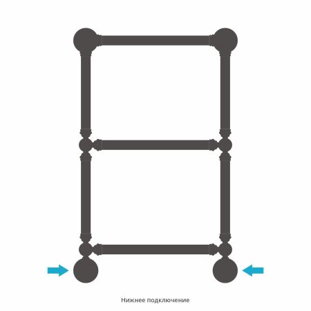 Полотенцесушитель водяной "Ренессанс 1386" 660х400 (Состаренная ЛАТУНЬ), артикул 051-0281-6640