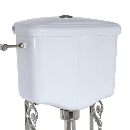 BELLA Бачок подвесной низкий, для напольного WC, с отв. для кнопки слива, белая керамика, артикул 20617